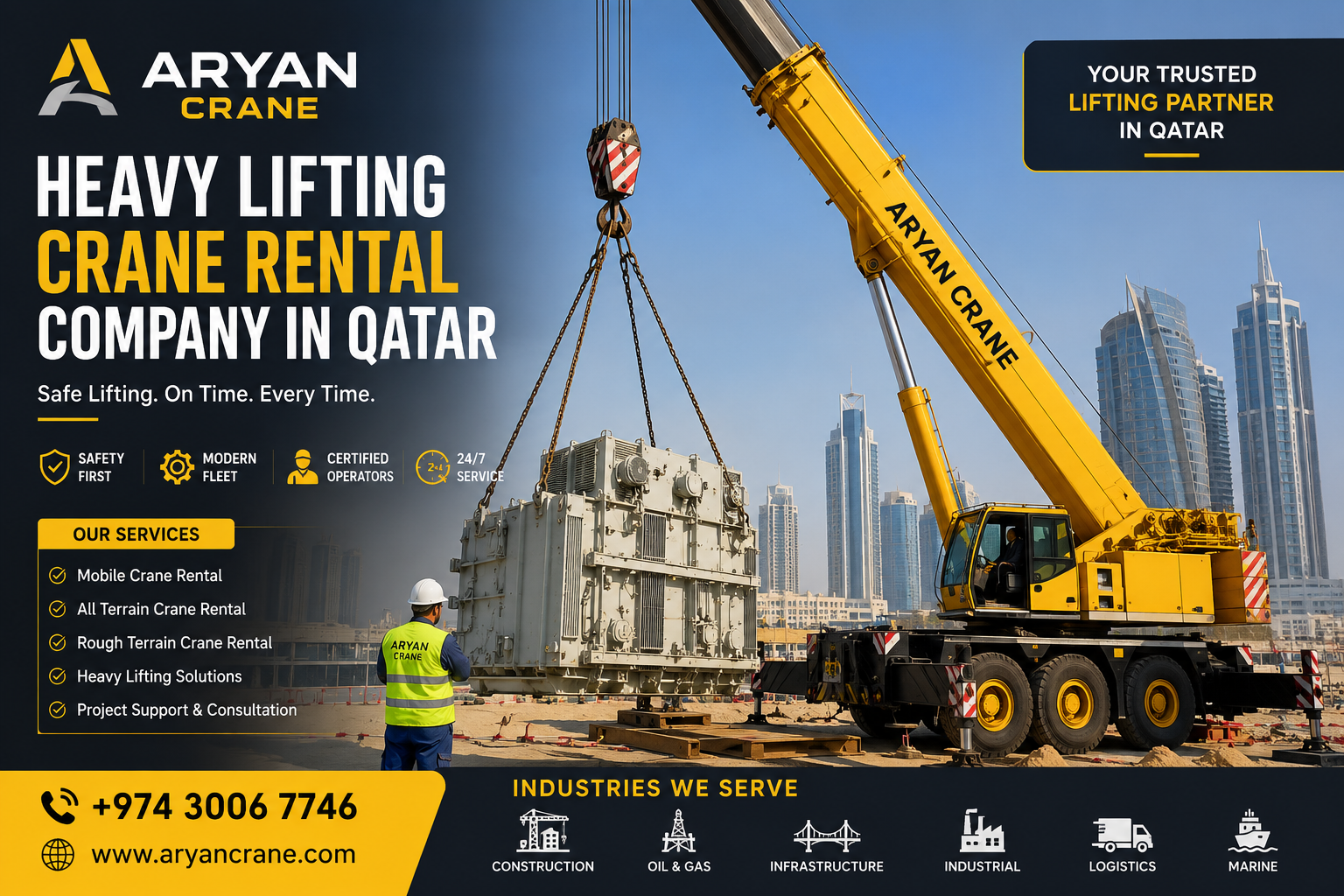 Aryan Crane | Heavy Lifting Crane Rental Company in Qatar