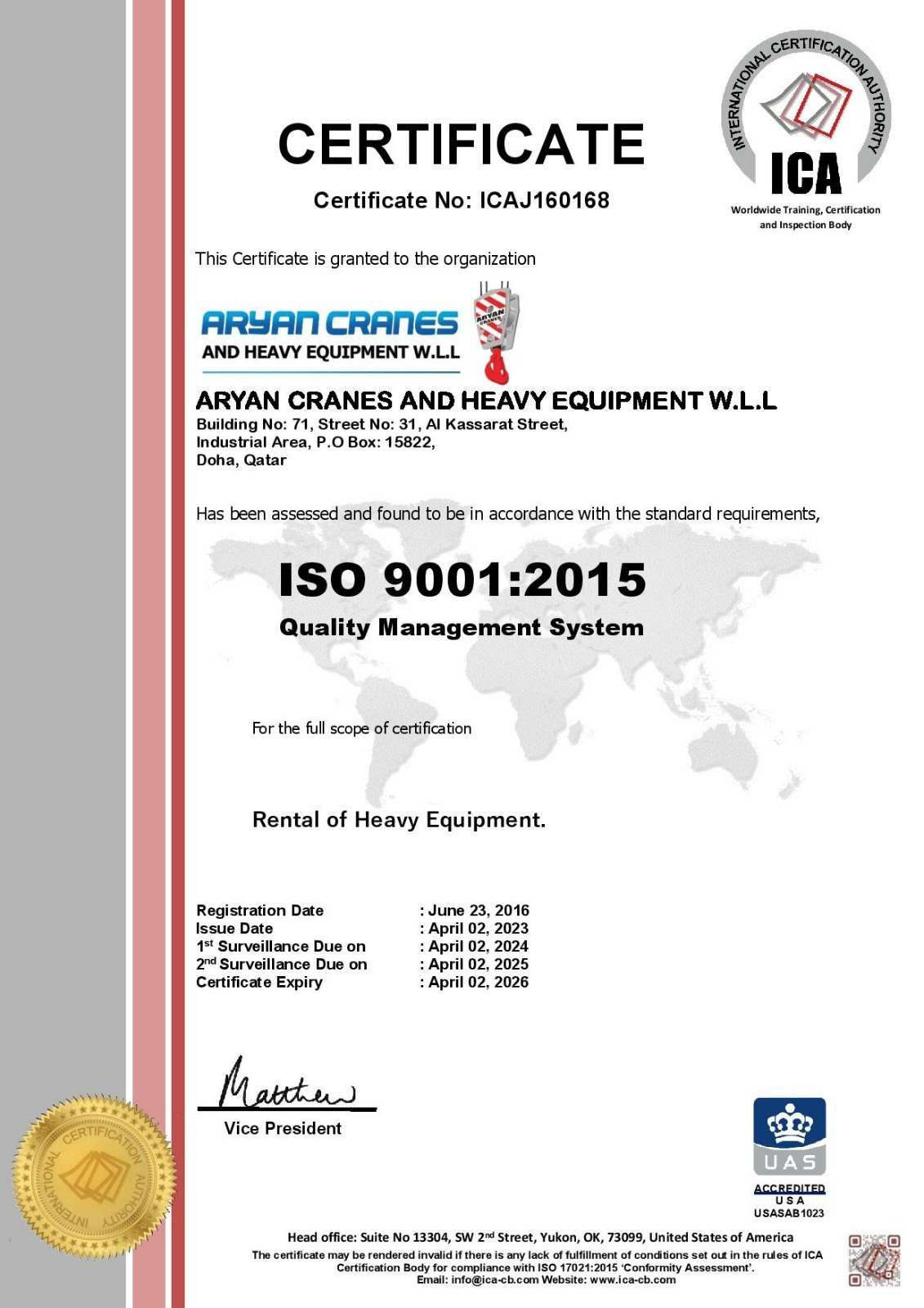 ISO 9001-2015 Certificate